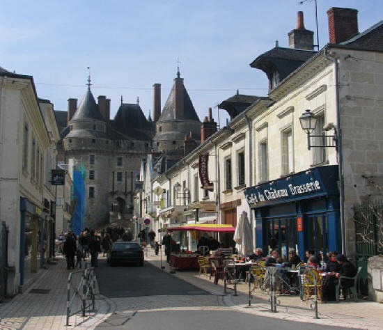 Looking up the street towards Chateau de Langeais