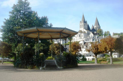 banstand in gardens at Loches