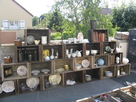 Brocante display in the Loire Valley
