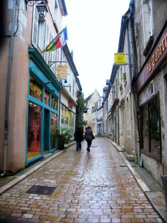 Narrow street in the hilltop village of Sancerre in the Loire Valley