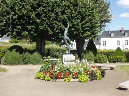 statue in the Bishop's garden in  Blois in the Loire Valley