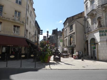 Wide pedestrian street in Blois in the Loire Valley