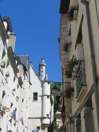 a street in the medieval town of Chinon in the Loire Valley