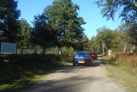 cars diving around Haute Touche safari park