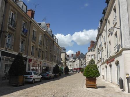 Wide street in Blois in the Loire Valley