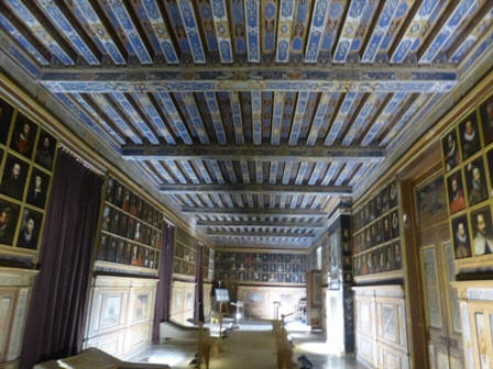 Portrait gallery in Chateau Beauregard in the Loire Valley in France