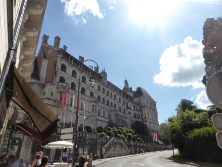 View of the chateau in Blois from the street below