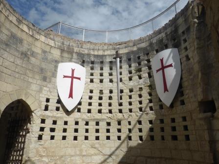 Templar shields on display at the castle at Chinon