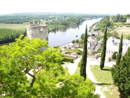 a view of Tour du Moulin and the river Vienne at Chinon