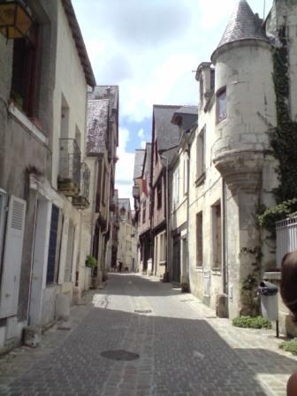medieval street in Chinon,Loire Valley,France
