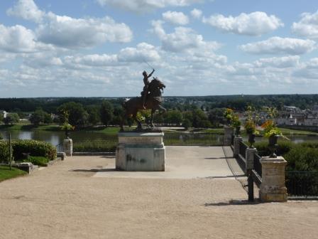 Statue of Joan of Arc on horseback in Blois