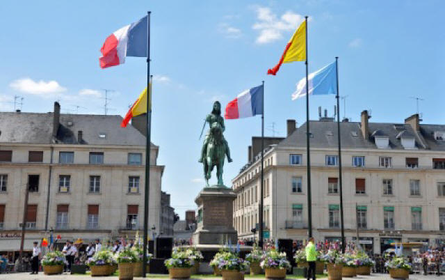 Joan of Arc on horseback statue in Orleans