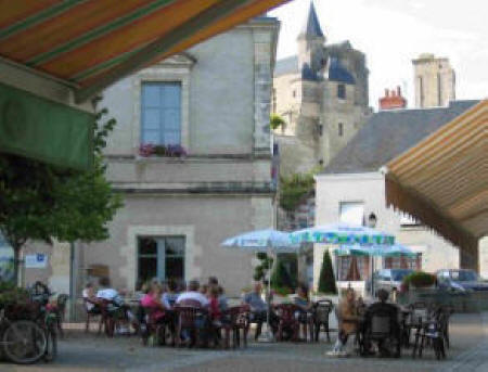 Tables in the square in Le Grand Pressigny