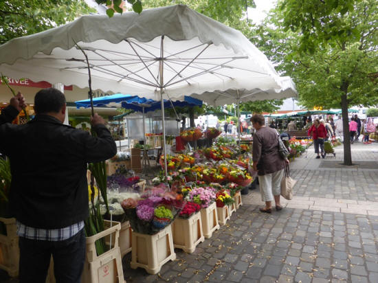 Flowers on sale at Loches market