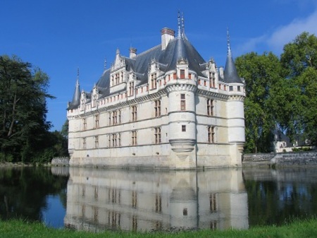 chateau Azay le Rideau on the river Indre in the Loire Valley in France