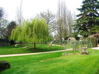 path in the gardens at  Descartes in Indre et Loire, France