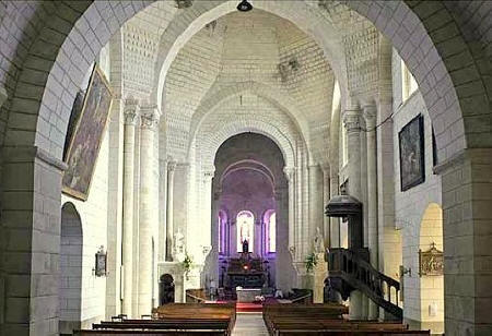 inside St Oars church in Loches