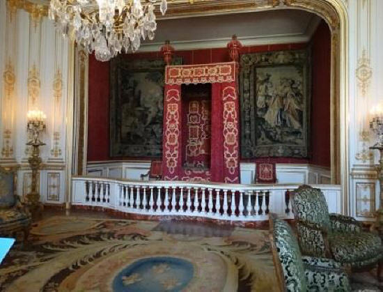 Francois I main bedroom at Chateau de Chambord in the Loire Valley in France.