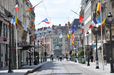 Orleans  street looking towards Joan of Arc statue