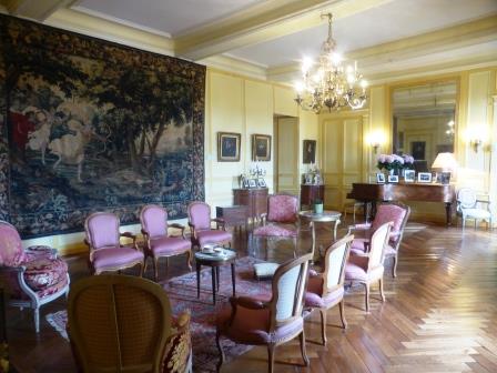 Drawing room set out in Chateau Villandry in the Loire Valley in France