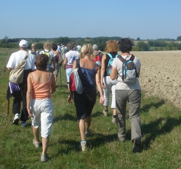 group of walkers in the Loire Valley France