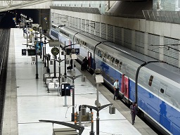  tgv train  at station in Charles de Gaulle airport Paris