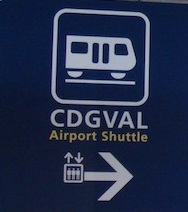 CDGVAL sign at Parisharles de Gaulle airport